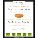Fo-ti Root Extract Powder- He Shou Wu 20:1 Botanical Extract Concentrate - Cured-Cedar Creek Essentials
