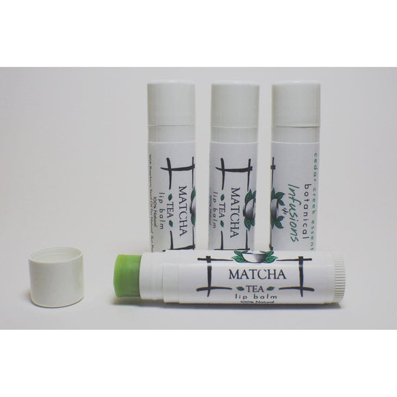 All Natural Botanical Infusions - Matcha Tea Lip Balm, Sun Protection, Anti-oxidant Skincare, lip SPF, Organic Lip Balm, Chapped Lips-Cedar Creek Essentials